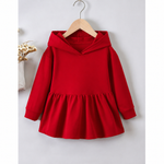 Trendy red girls kids winter hood