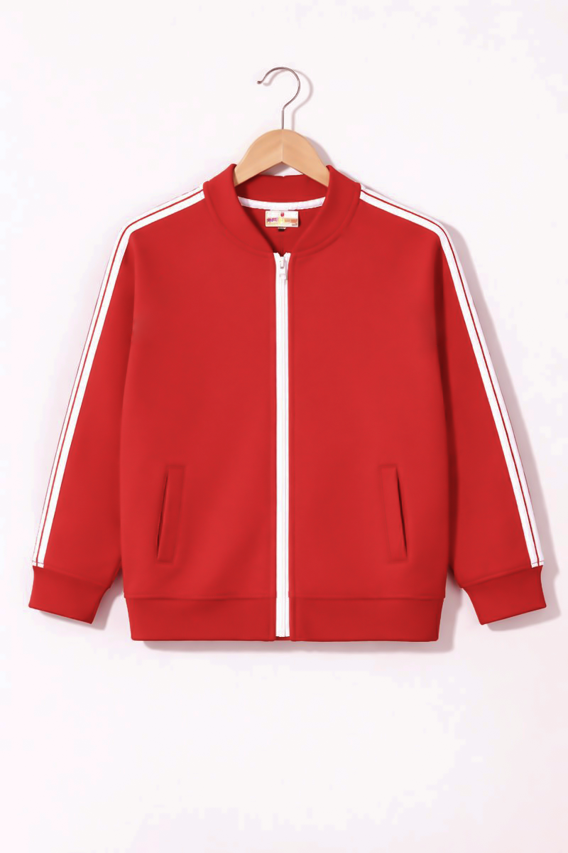 Red fleece kids zipper