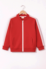 Red fleece kids zipper