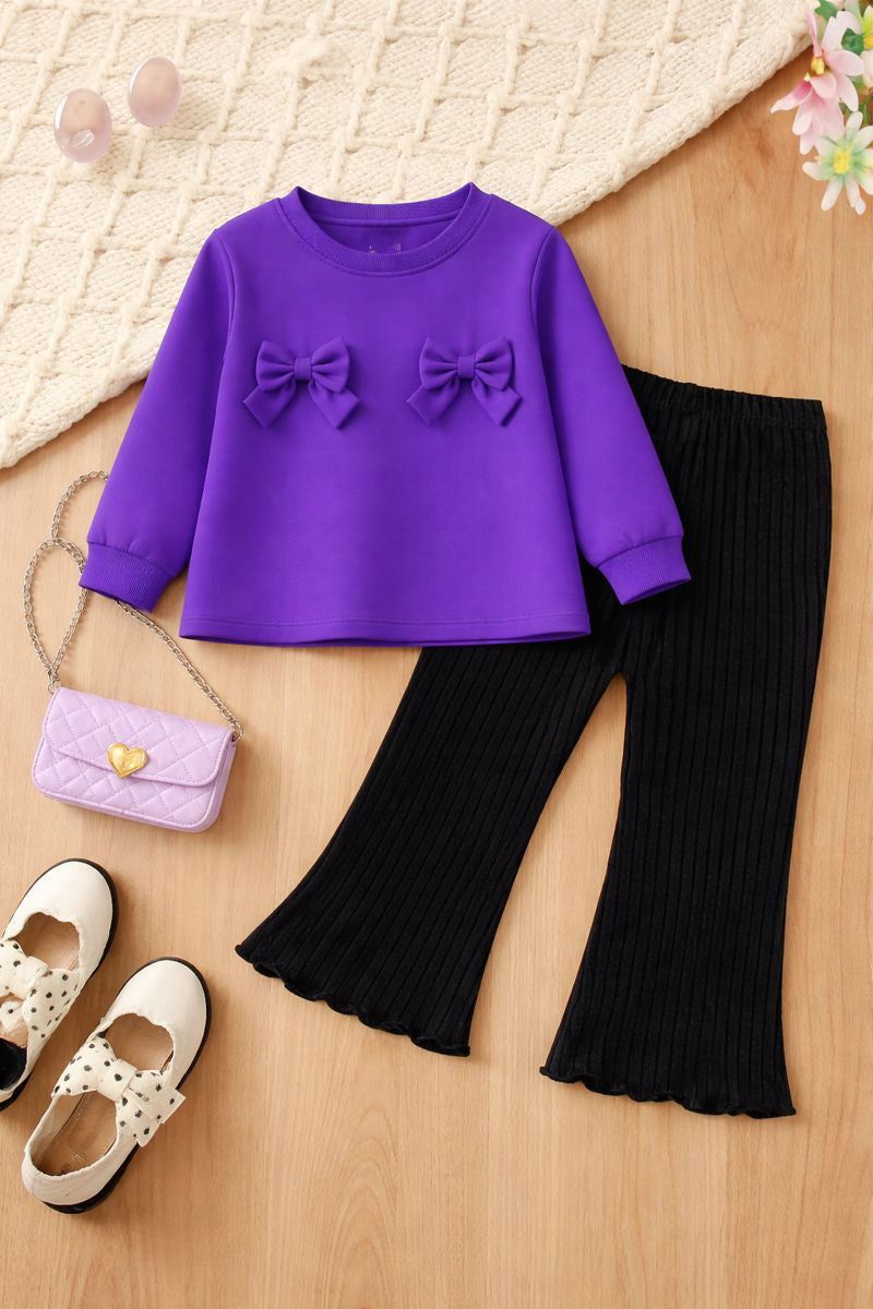 Purple patel kids sweatshirt & Flapper Set