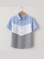 Silver Sky Button-Up Boys Casual Shirt