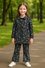 Black baklin coat & trouser set