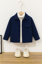 Navy pocket kids fleece shirt