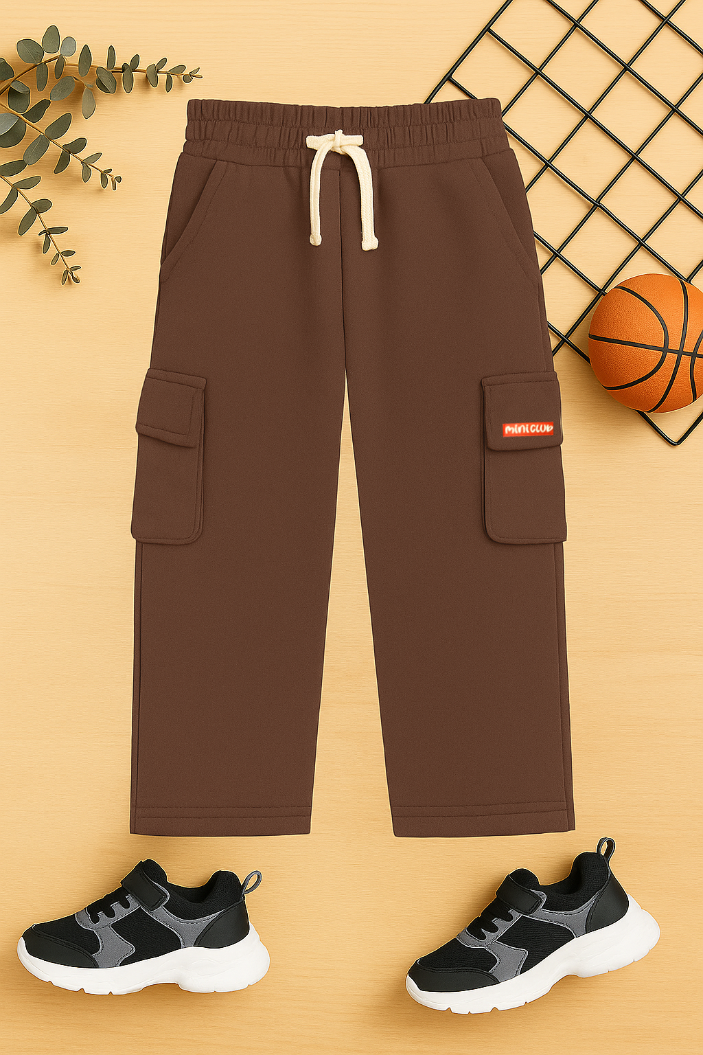 Dark brown kids pockets Baggy trouser