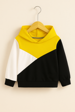 Yellow color block Kids winter Hood