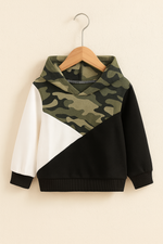 Camo color block Kids winter Hood