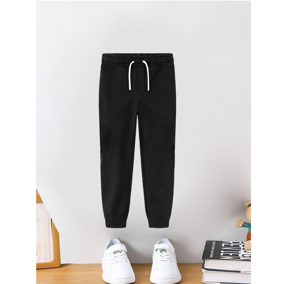 Basic black winter kids trouser