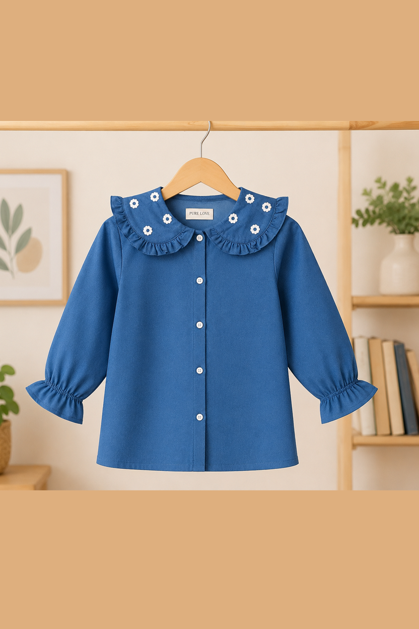 Moonflower Collar Girls Summer Shirt