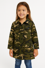 Camo kids girls winter fleece shirt