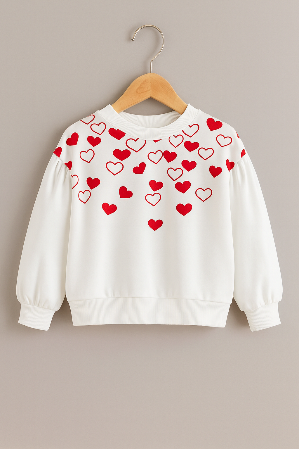 White hearts kids winter sweat shirt