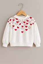 White hearts kids winter sweat shirt