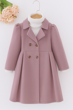 pink kids girl winter long coat