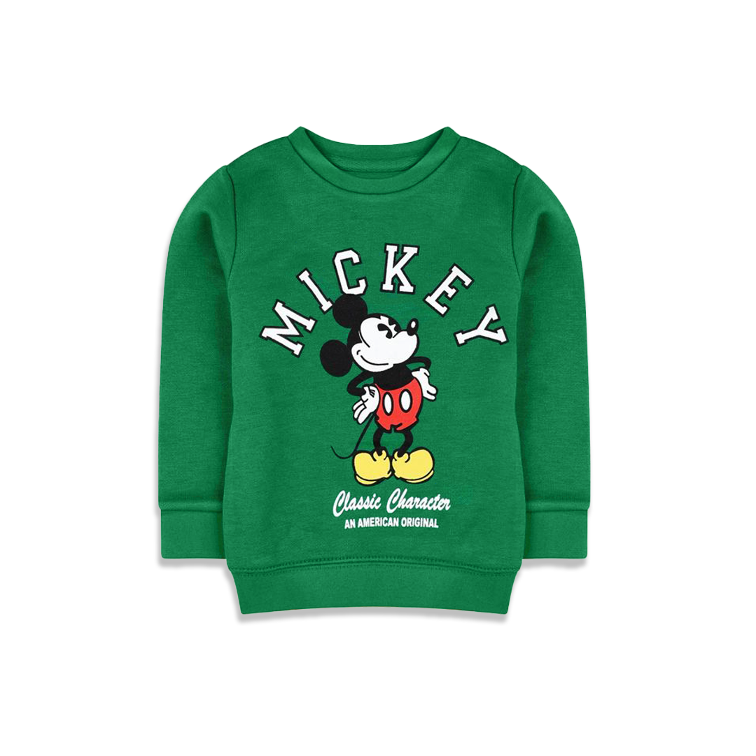 Green mickey kids winter sweat shirt