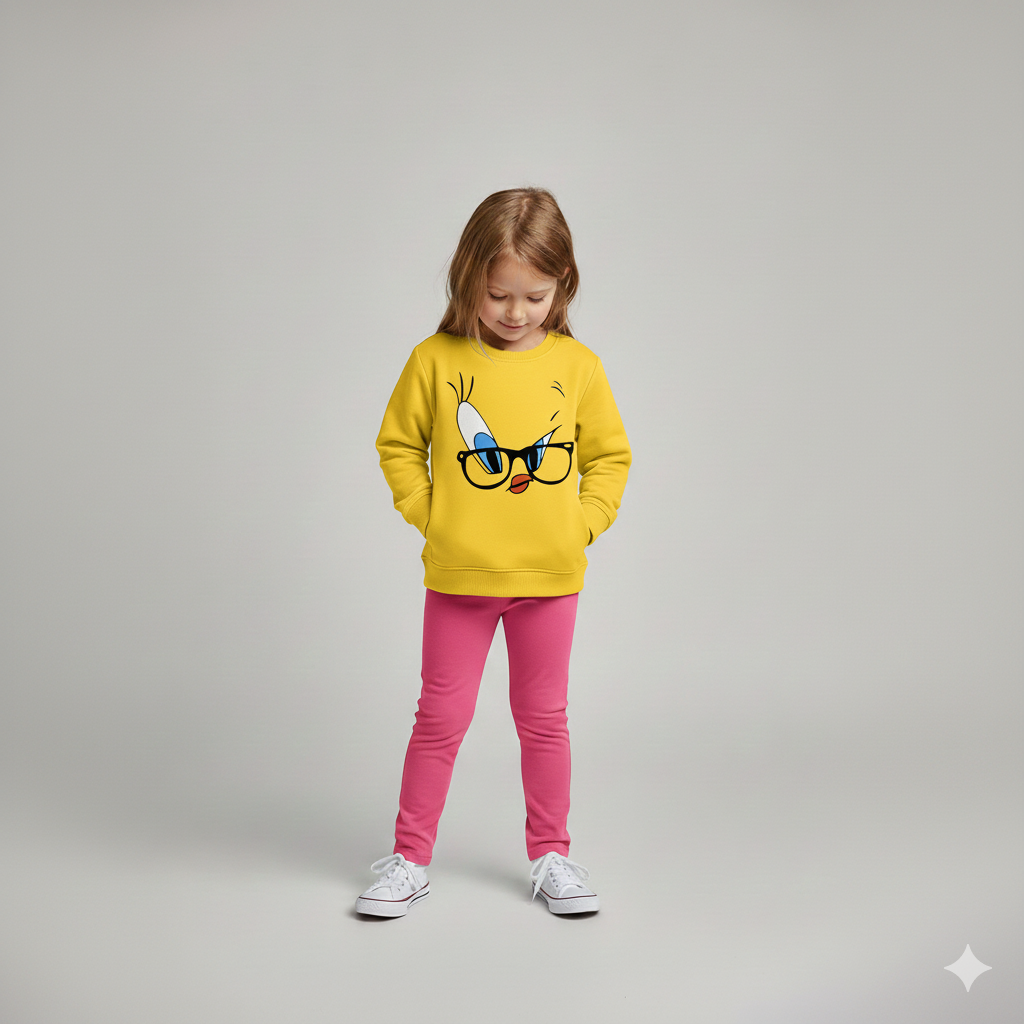 Yellow eye kids winter sweatshirt
