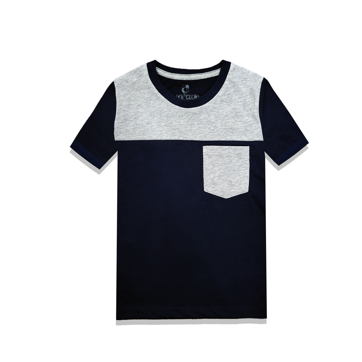Grey pocket navy kids t-shirt