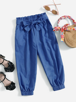 Cuffed Candy Bow Girls Trousers