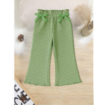 Light green ribbed summer girls trouser