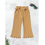 Light brown ribbed summer girls trouser