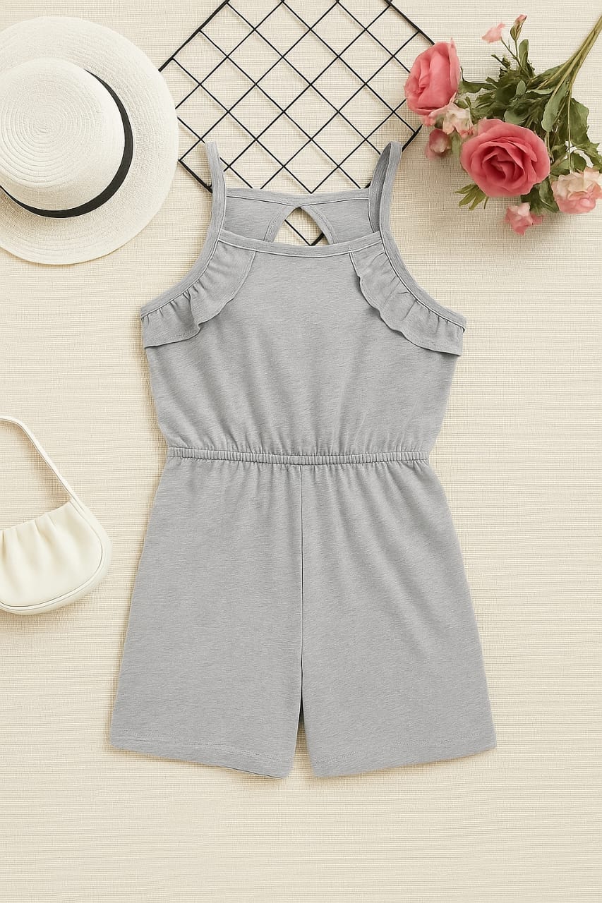 Playfull grey kids girl jumpsuit