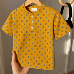 Printed Button up henley kids Summer Shirt