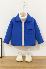 Blue pocket kids fleece shirt