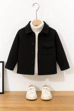 Black pocket kids fleece shirt