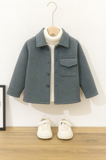 Charcoal grey pocket kids fleece shirt