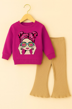 Cute girl kids sweat shirt & flapper
