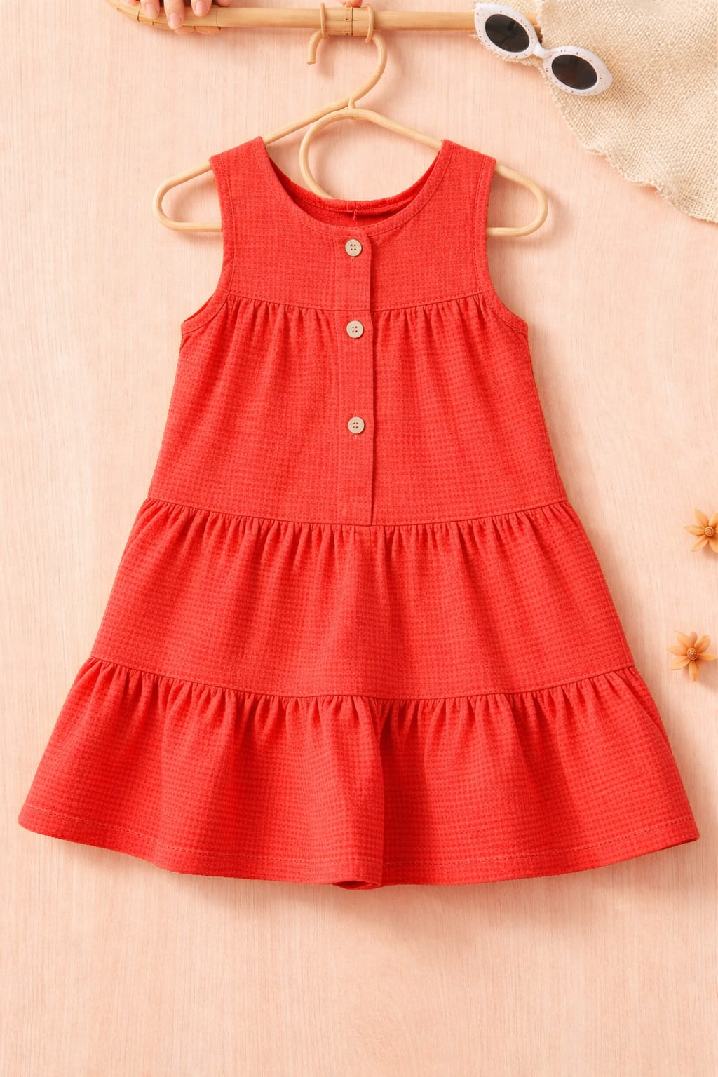 Orange Candy coral kids frock