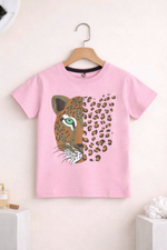 Leopard print kids summer tshirt
