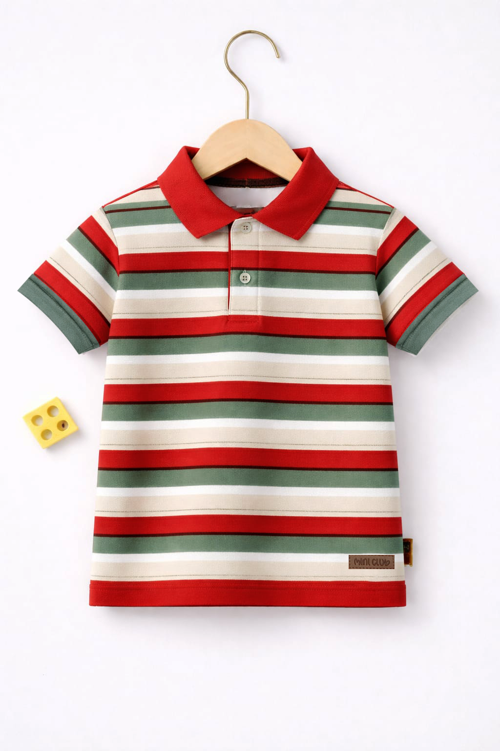 Red Green Stripe Polo Tshirt