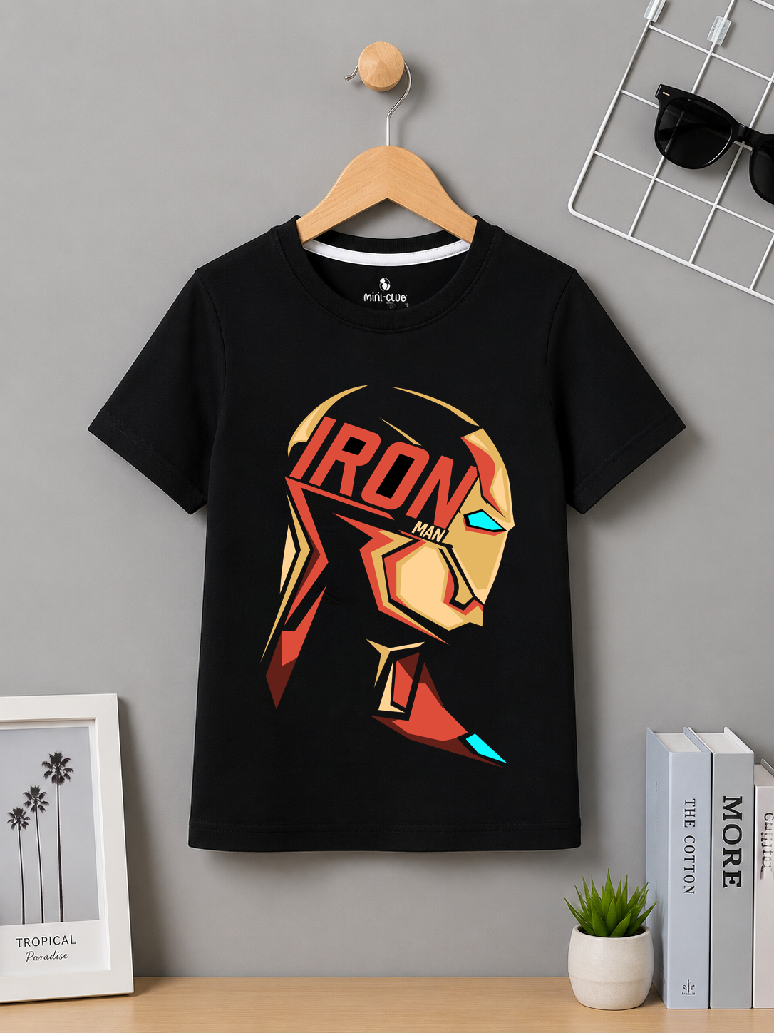 Black ironman Kids Summer T-Shirt