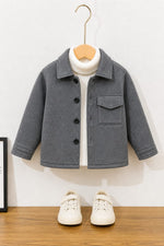 Charcoal grey pocket kids fleece shirt