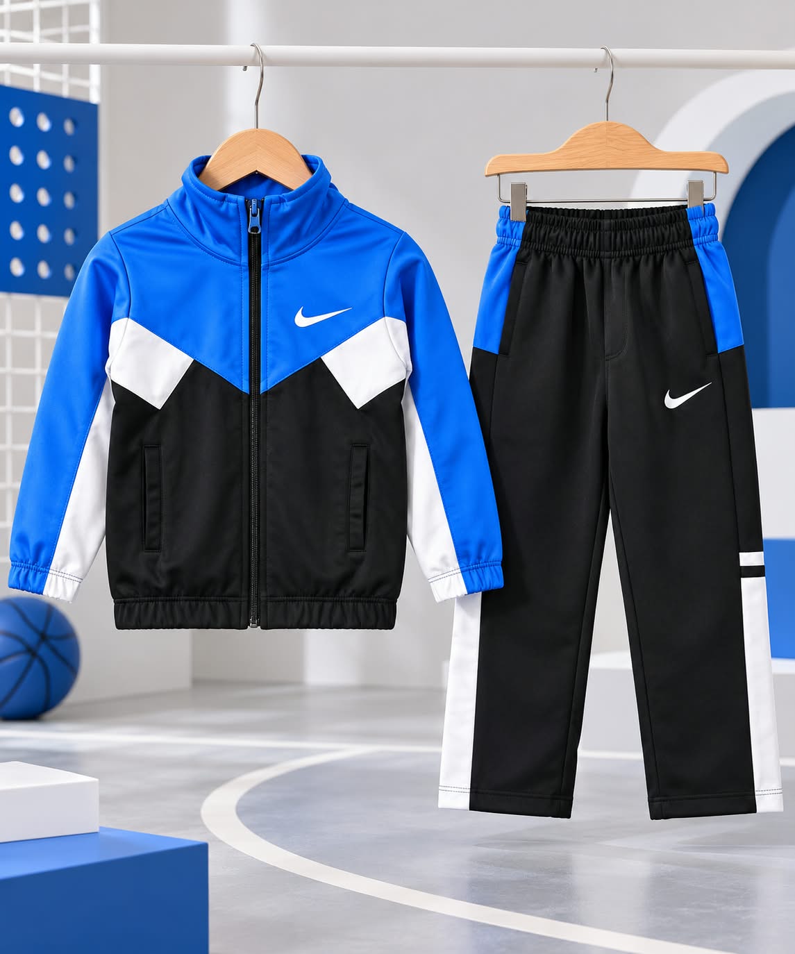 Premium Nikey Blue & Black Zipper Tracksuit