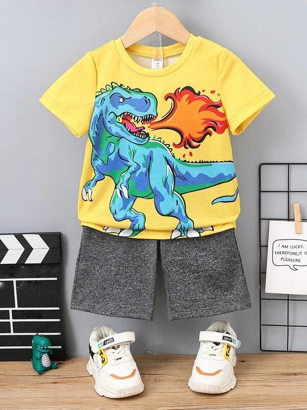 Dino fire kids summer tshirt & shorts