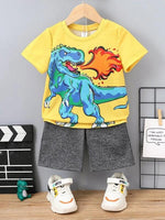 Dino fire kids summer tshirt & shorts
