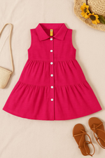 Candy coral kids summer frock