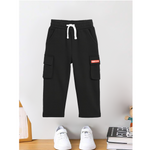 Black cargo kids winter trouser