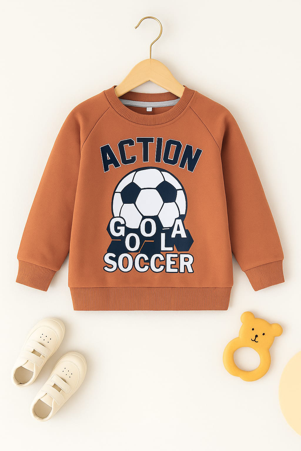 Action football kids winter sweatshirt