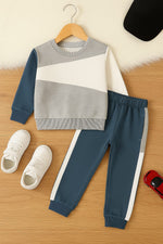 Color block kids winter sweat shirt & trouser