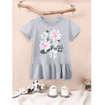Grey Flower Kids Frock