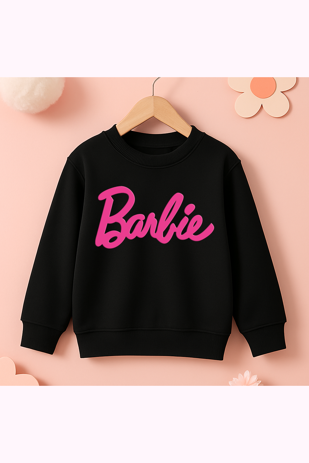 Barbie Black color kids winter sweatshirt