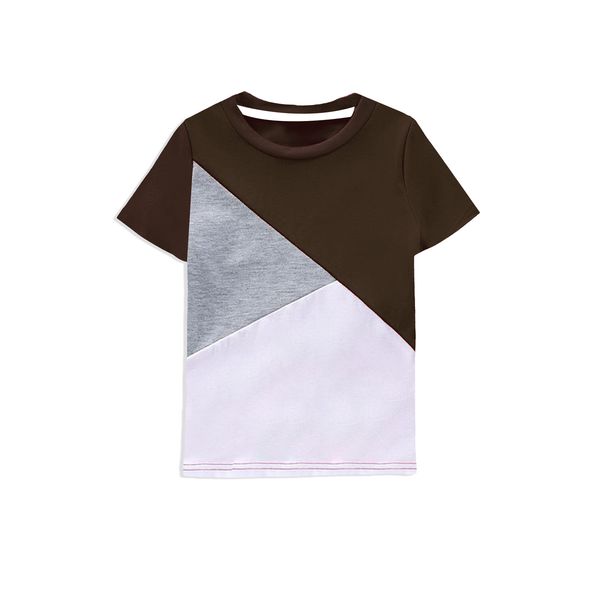 Brown Color block kids t-shirt