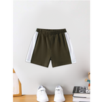 Brown kids short with white panel