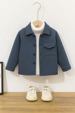 Grey pocket kids fleece shirt