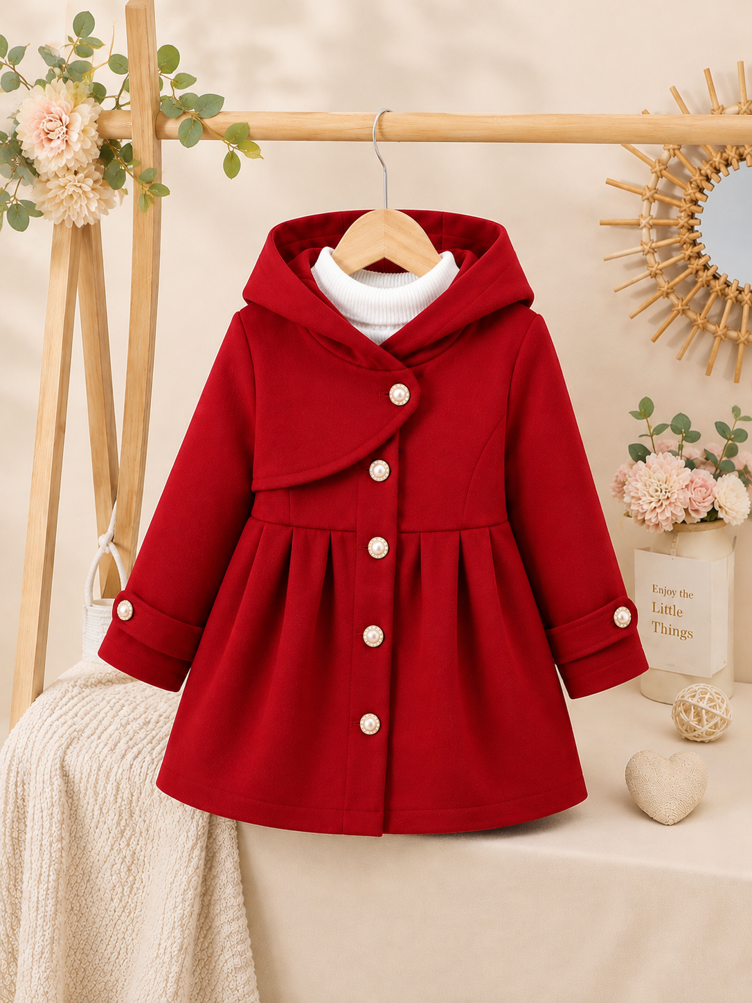 Grace Red hooded Winter Coat