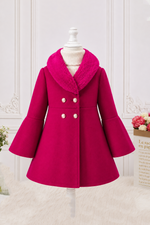 Pink Olivia Fur Collar Winter Coat