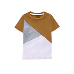 Gold Color block kids t-shirt