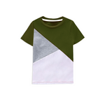 Green Color block kids t-shirt