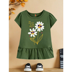 Green flower Kids Frock